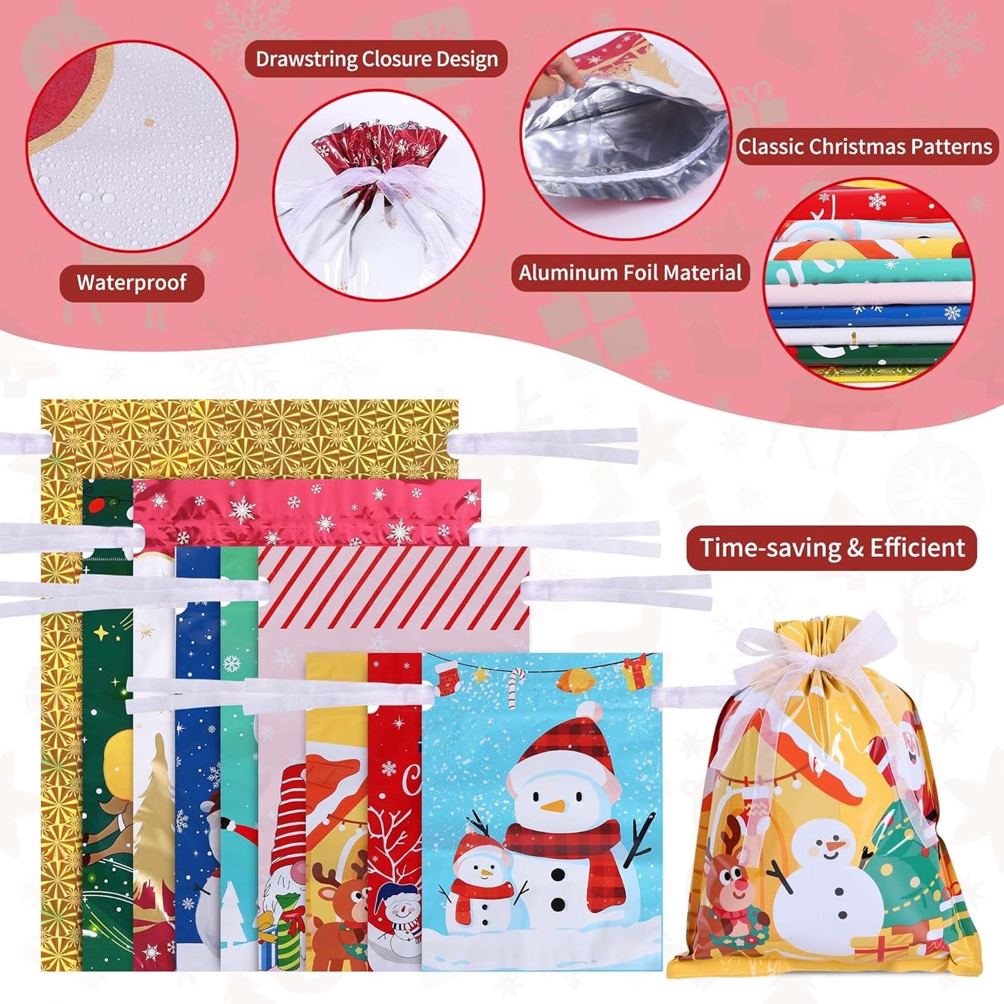 Christmas Foil Gift Bags(20 pcs)