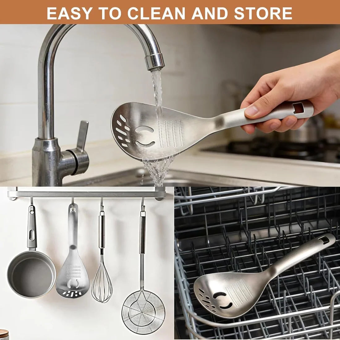Stainless Steel Masher & Strainer Spoon