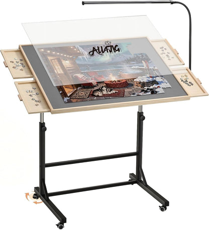 Puzzle Table with LED Light (Grey-led, Large-2000pcs)