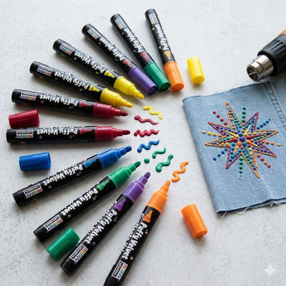 Puffy Velvet Fabric Marker(6 pens)