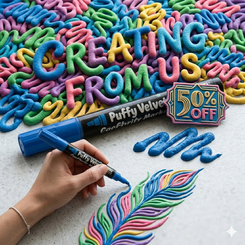 Puffy Velvet Fabric Marker(6 pens)