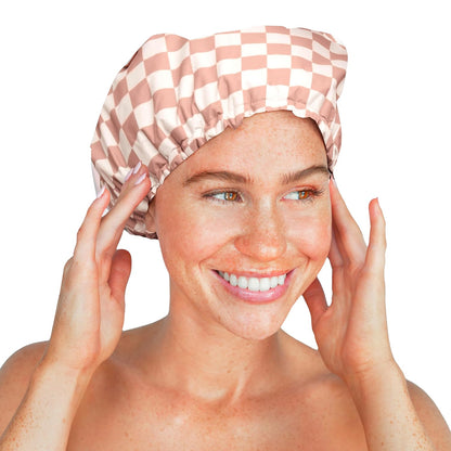 Luxury Shower Caps for Women Reusable Waterproof