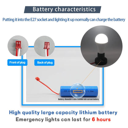 Auto-Backup LED Emergency Bulb E27 7W