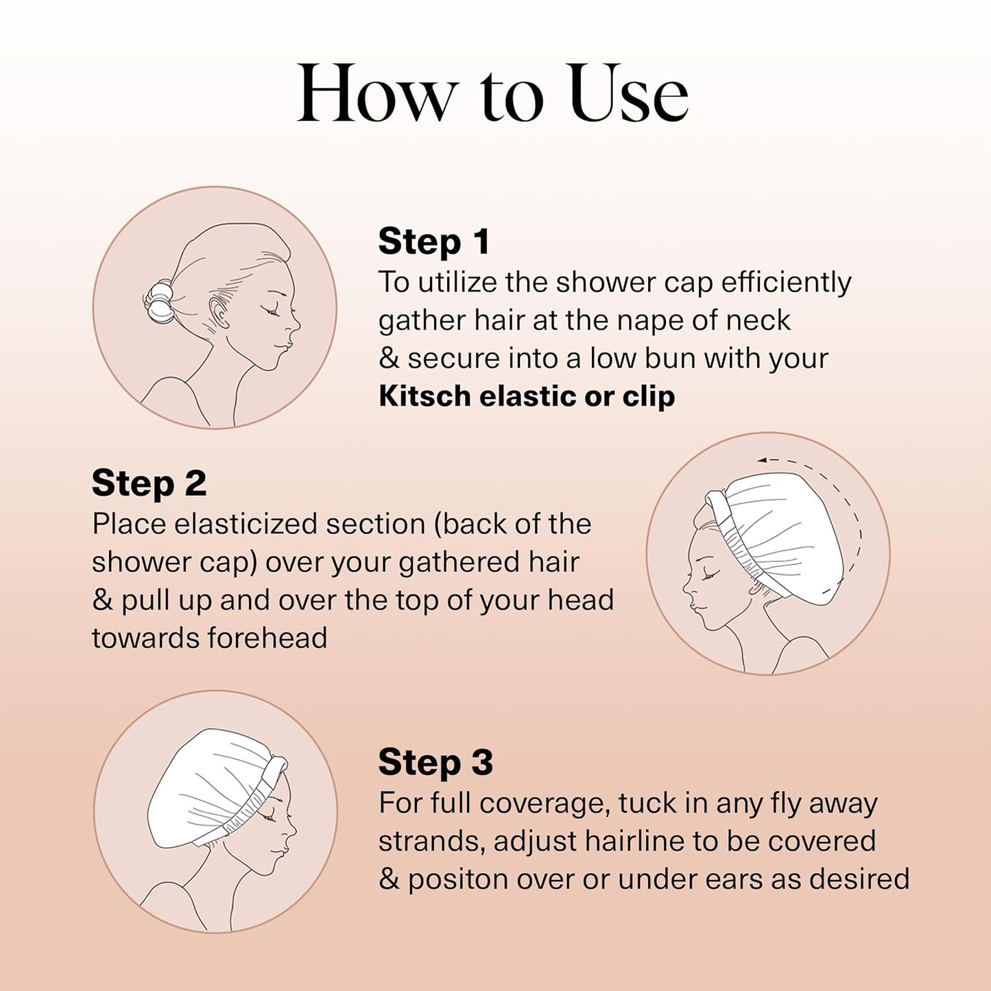 Luxury Shower Caps for Women Reusable Waterproof