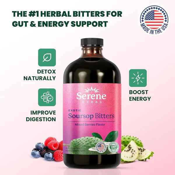 🌿 Soursop Bitters Herbal Formula - Serene Herbs Vitality 15™ 15-in-1 Premium Wellness Solution