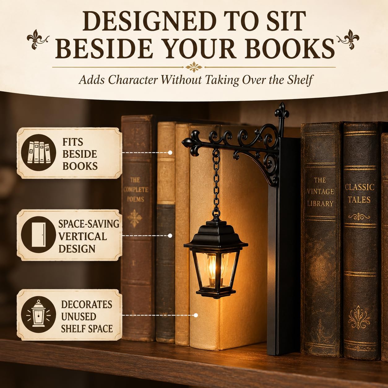 Lantern Bookshelf Lamp