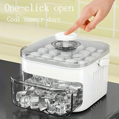 2-Layer Ice Cube Tray with Lid, Large Capacity & Space-Saving, Perfect for Small Freezers. Easy Make & Store.