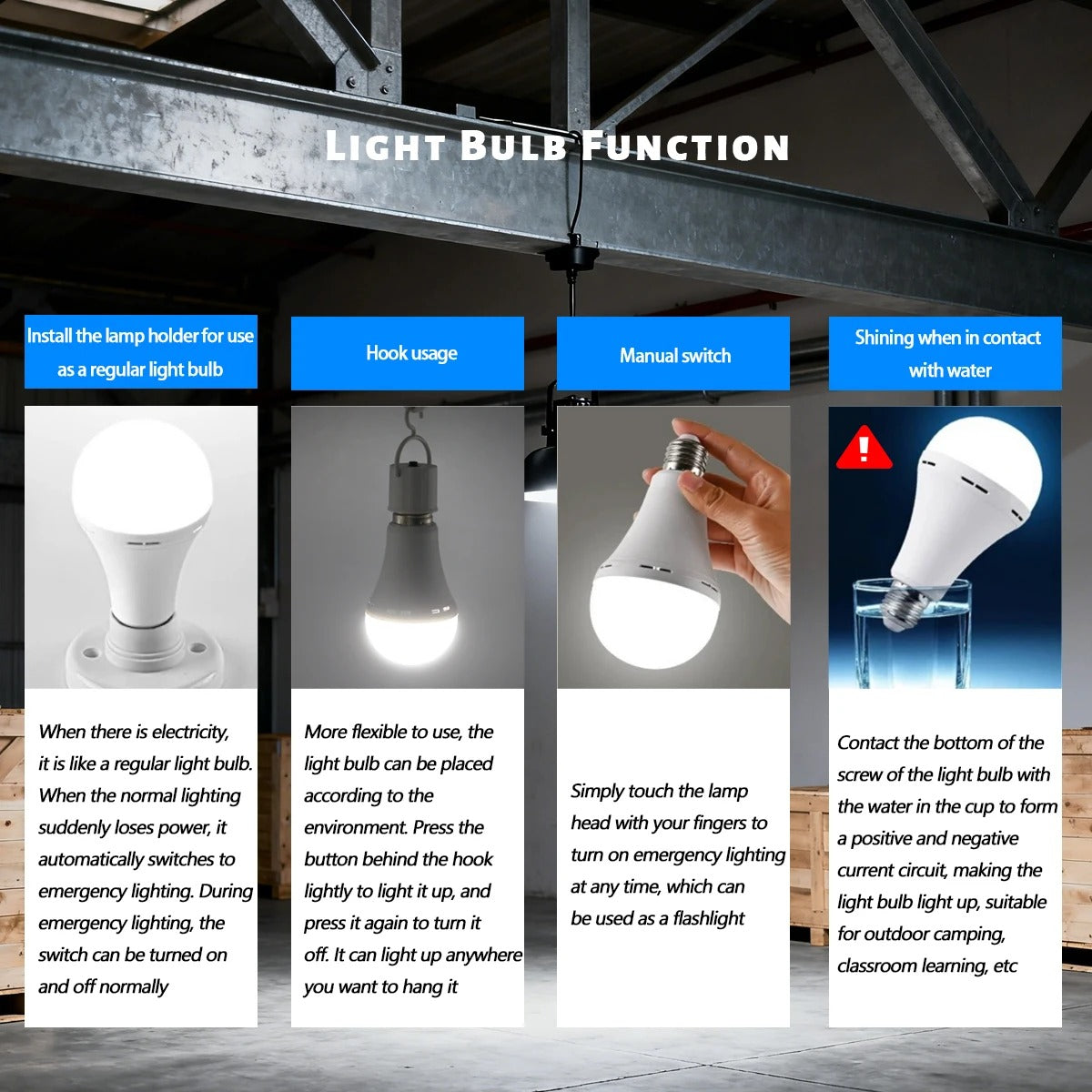 Auto-Backup LED Emergency Bulb E27 7W