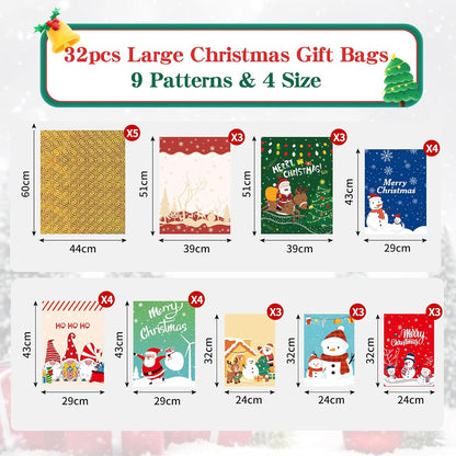 Christmas Foil Gift Bags(20 pcs)