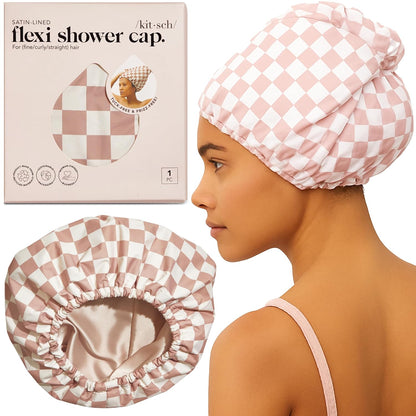 Luxury Shower Caps for Women Reusable Waterproof