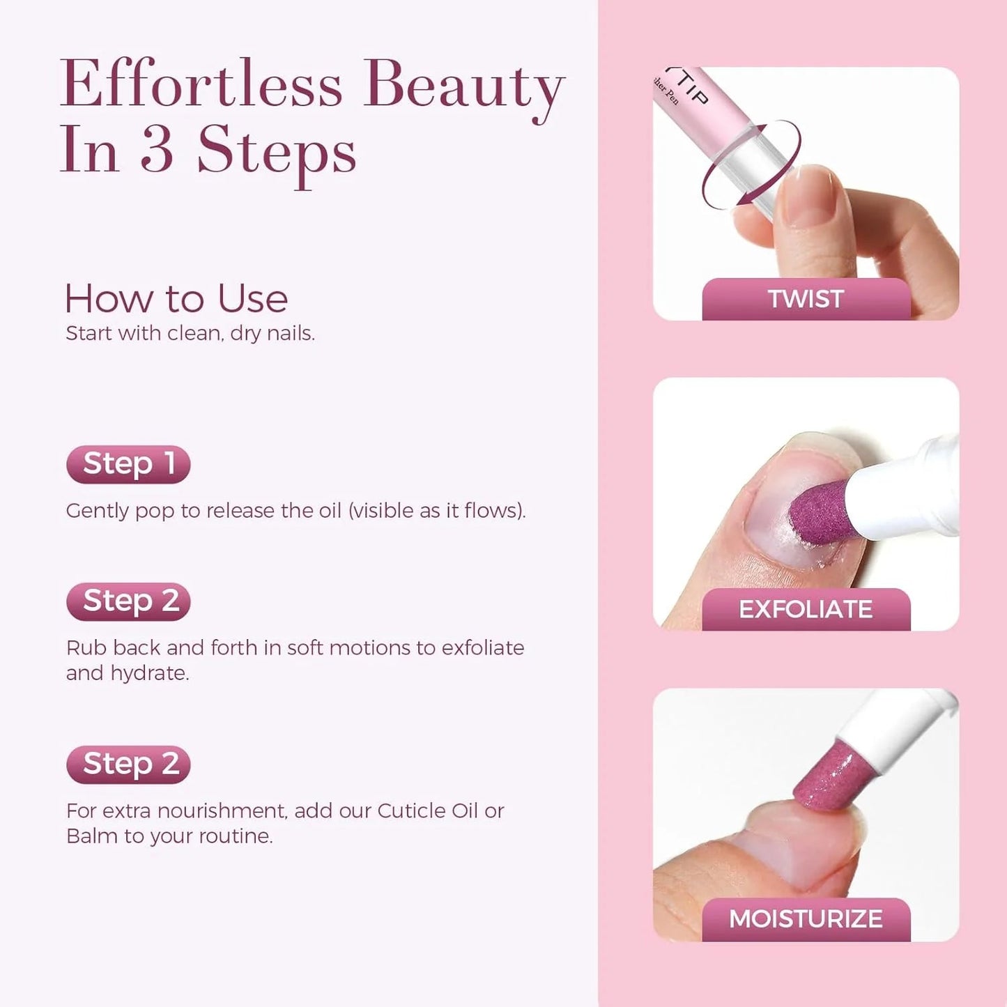 Cuticle Oil Pen and Pusher (2PCS)