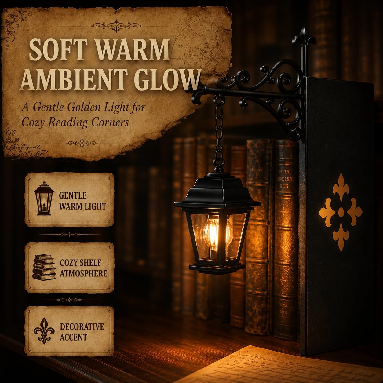 Lantern Bookshelf Lamp