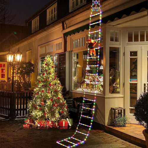 Christmas Ladder Lights with Santa Claus