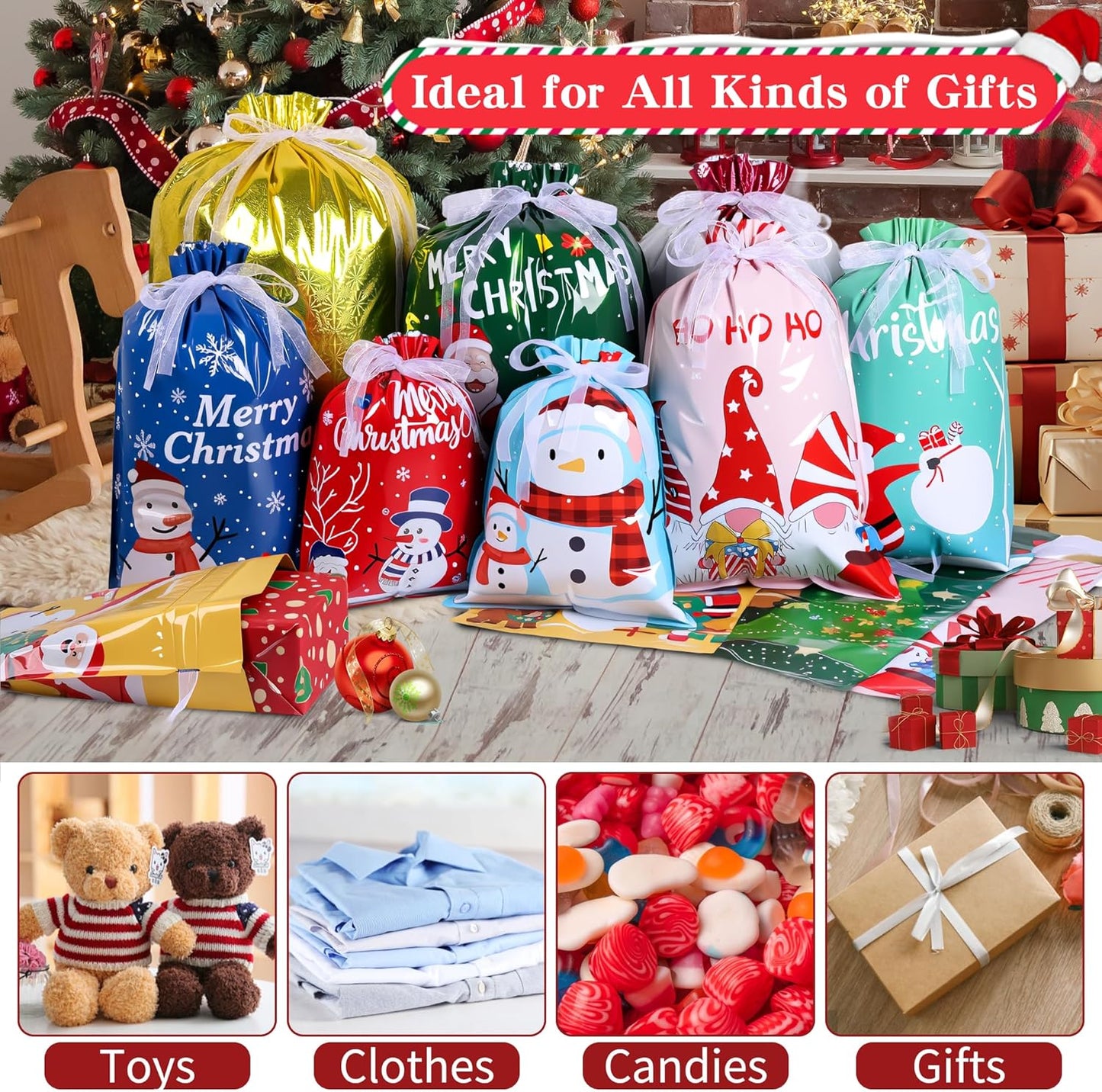 Christmas Foil Gift Bags(20 pcs)