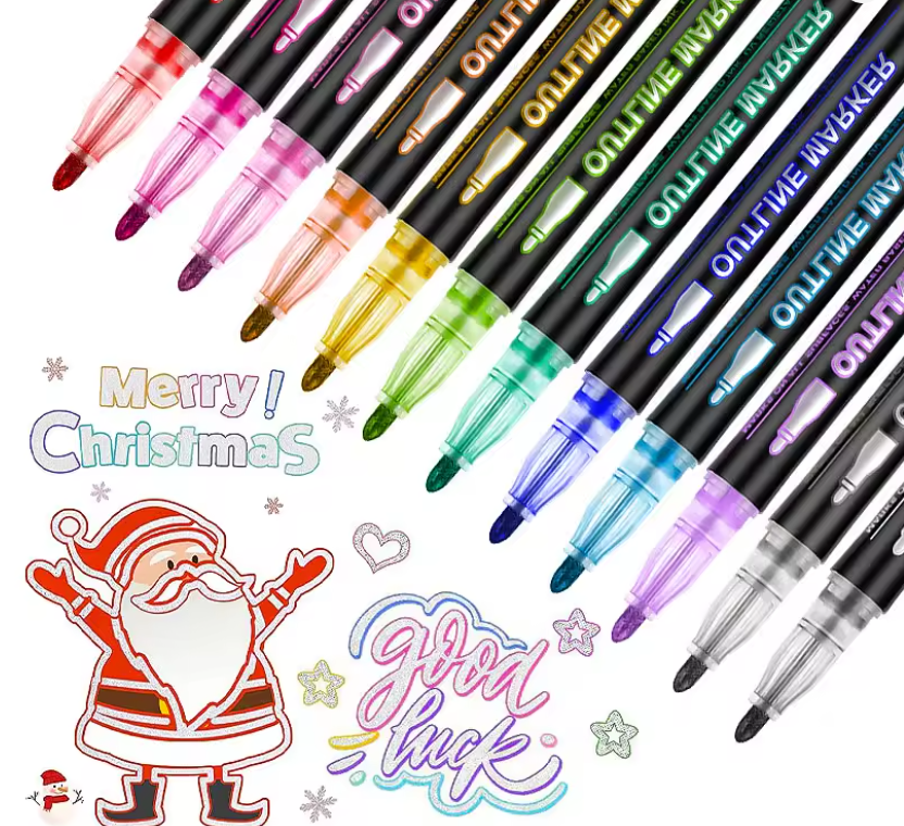 Glitter Outline Paint Markers