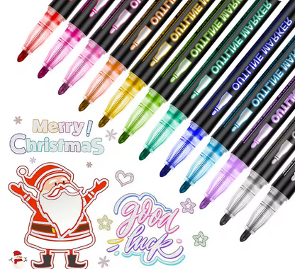 Glitter Outline Paint Markers