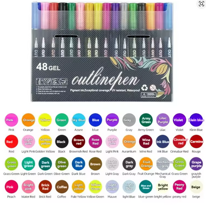 Glitter Outline Paint Markers
